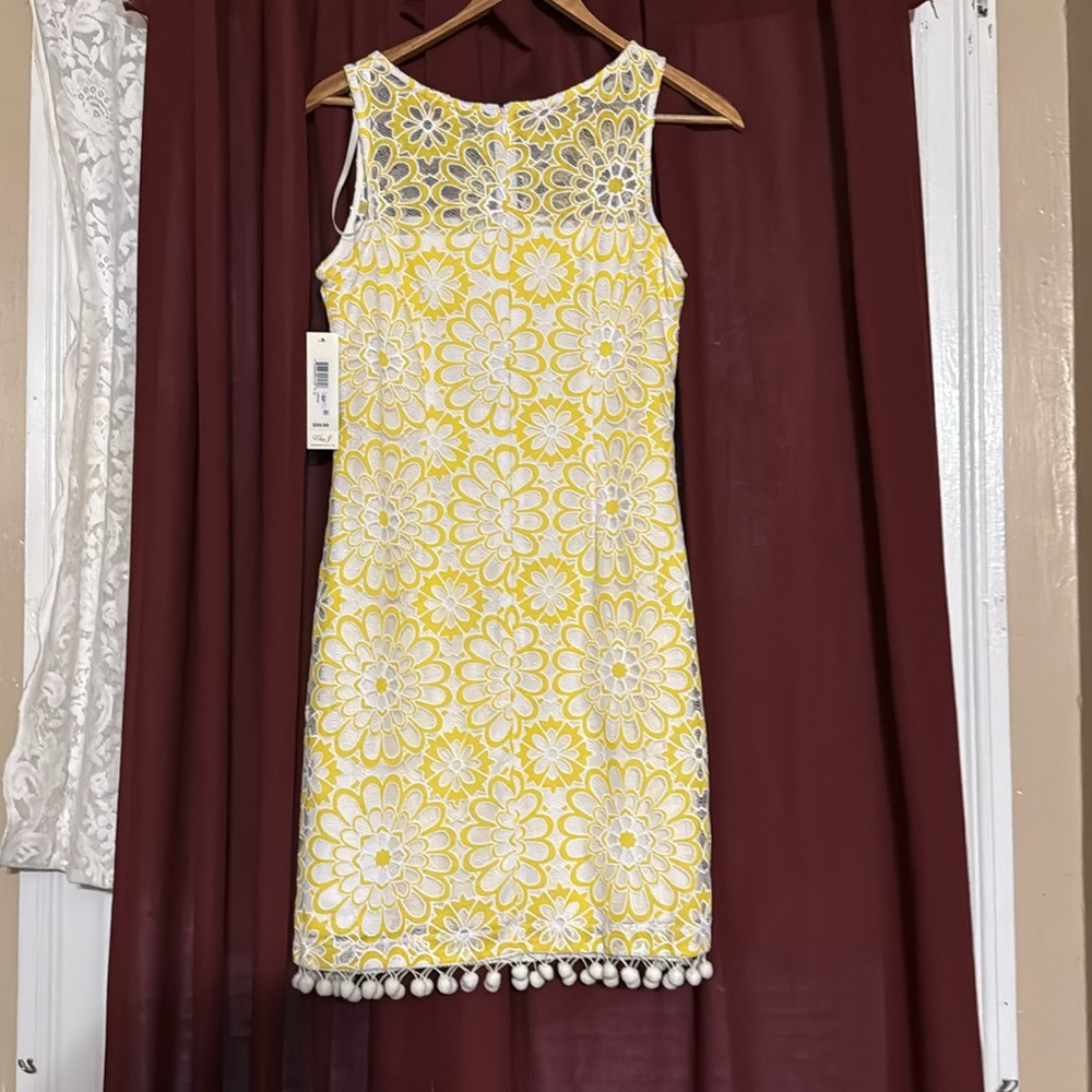 Brand new, Eliza J yellow and white lace dress size 6p summer dress - Picture 5 of 6